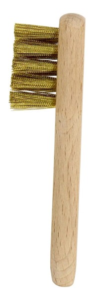Messingbürste mit Griff, Reinigungsbürste für Räuchersiebe, 12 cm