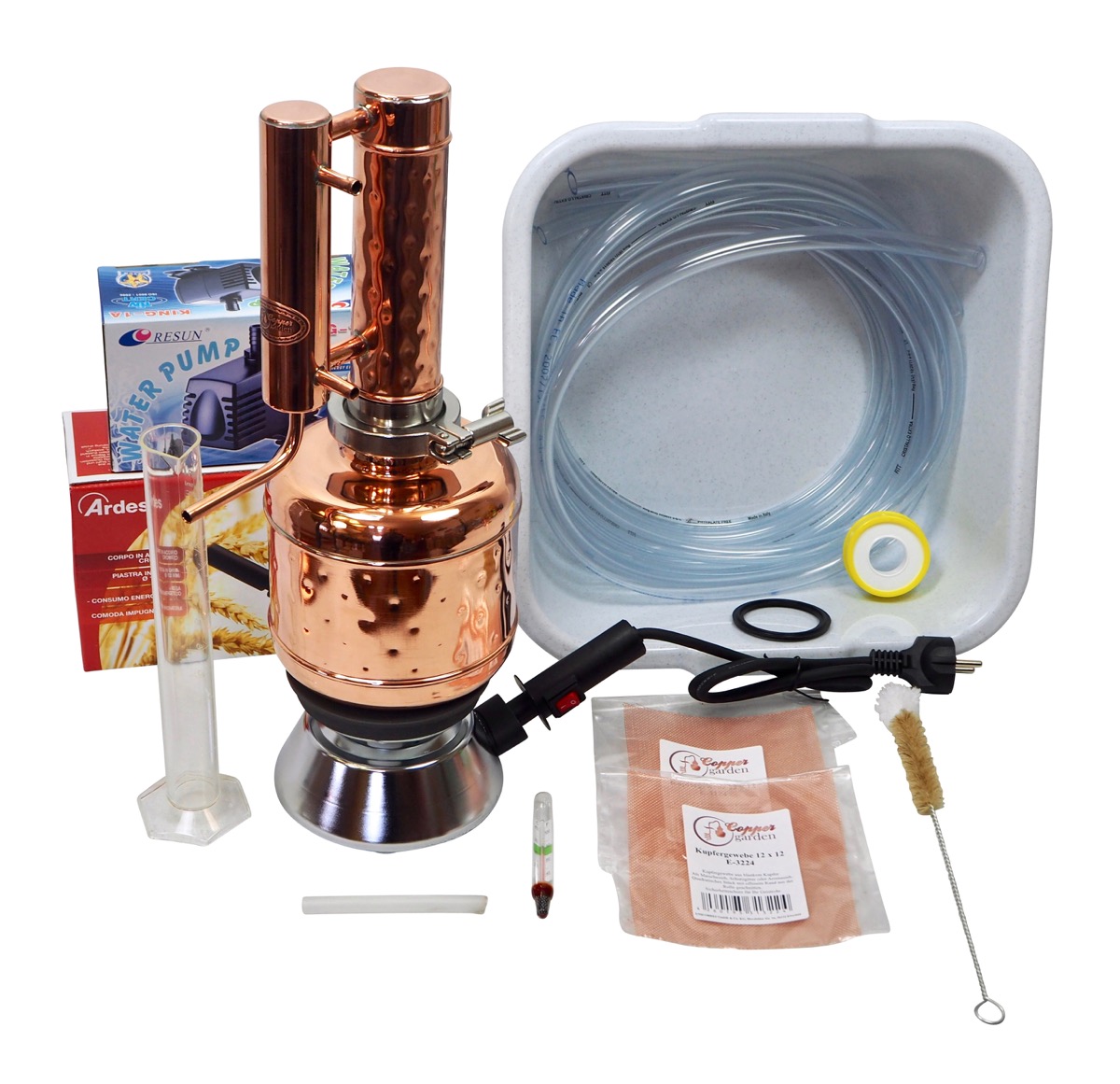 CopperGarden® Destille Alembik 0,5 Liter | Mit elektrischer Kochplatte