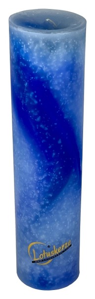 Lotuskerze Aquarell-Blautöne, Gr. 3, 28 cm, Brenndauer 170 h