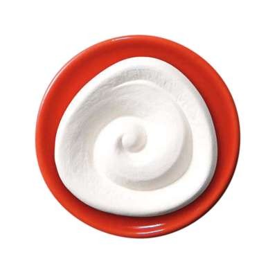 Duftkeramik Spirale auf rotem Unterteller, DM 7 cm